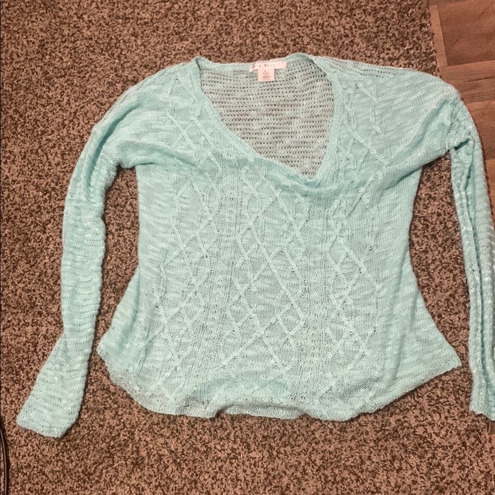 Say What? Aqua Knit Top